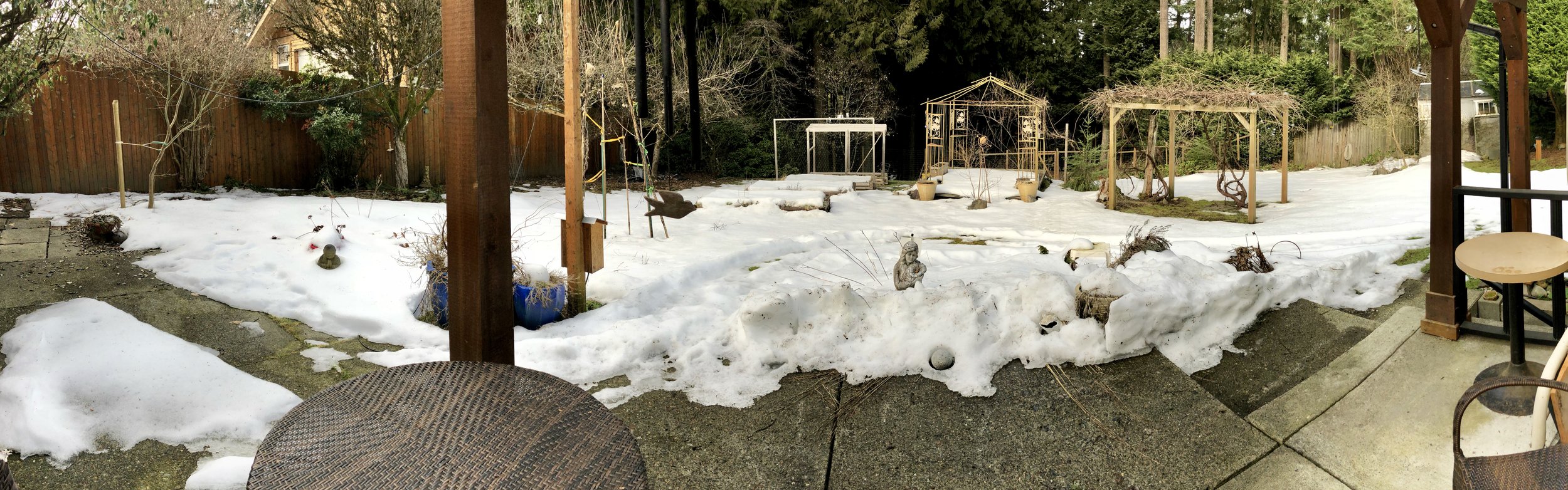 Snow still hanging around on March 10, 2018 and didn’t melt entirely until March 15.