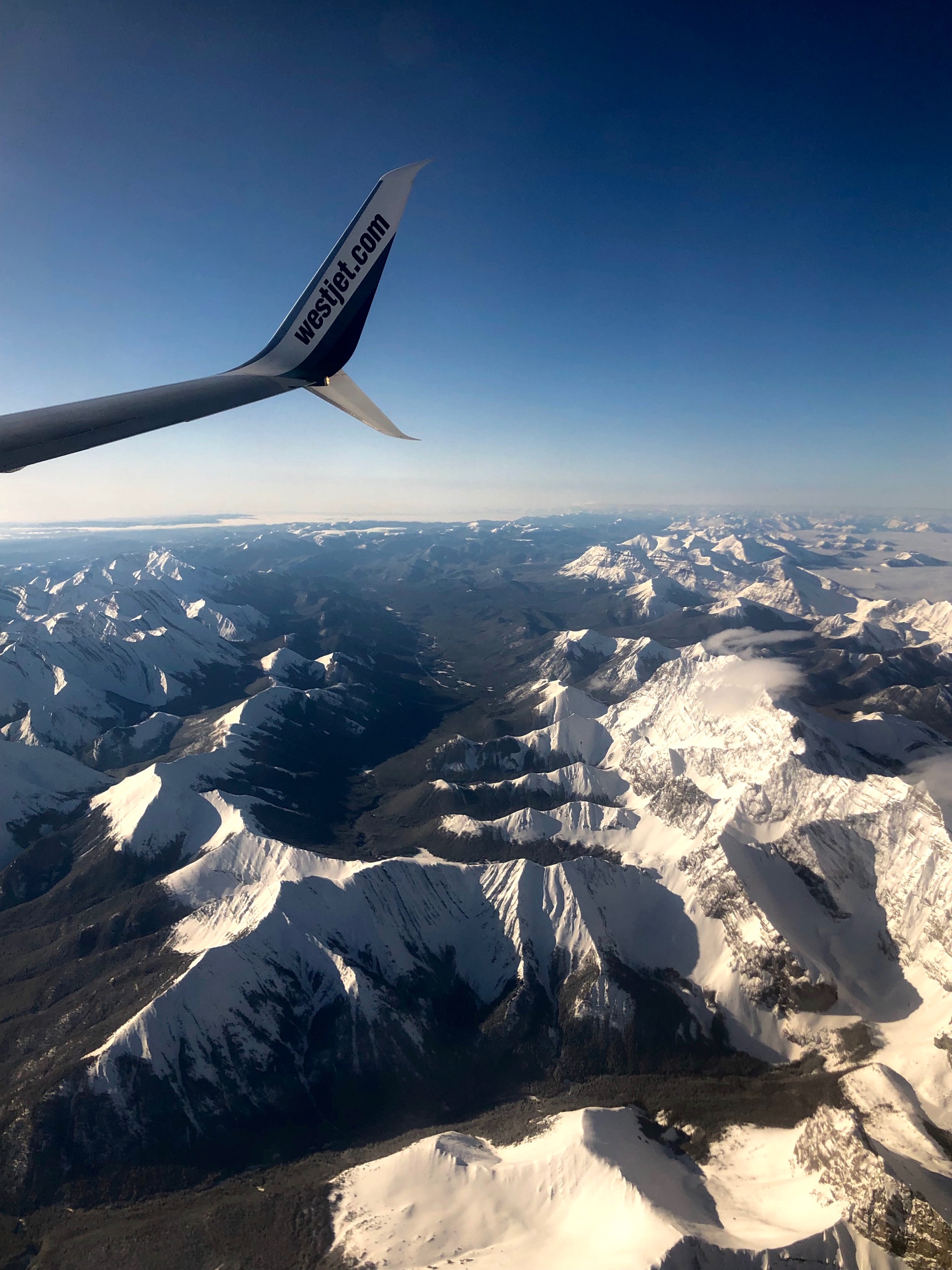 Eastward bound over the Rockies - heading to New York City.