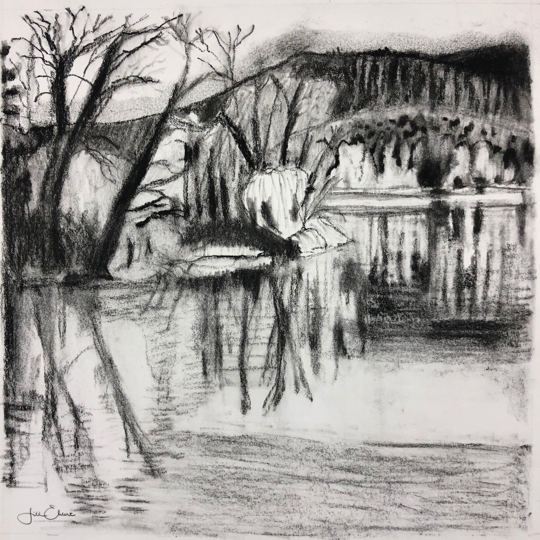 Charcoal, 9”x9” 