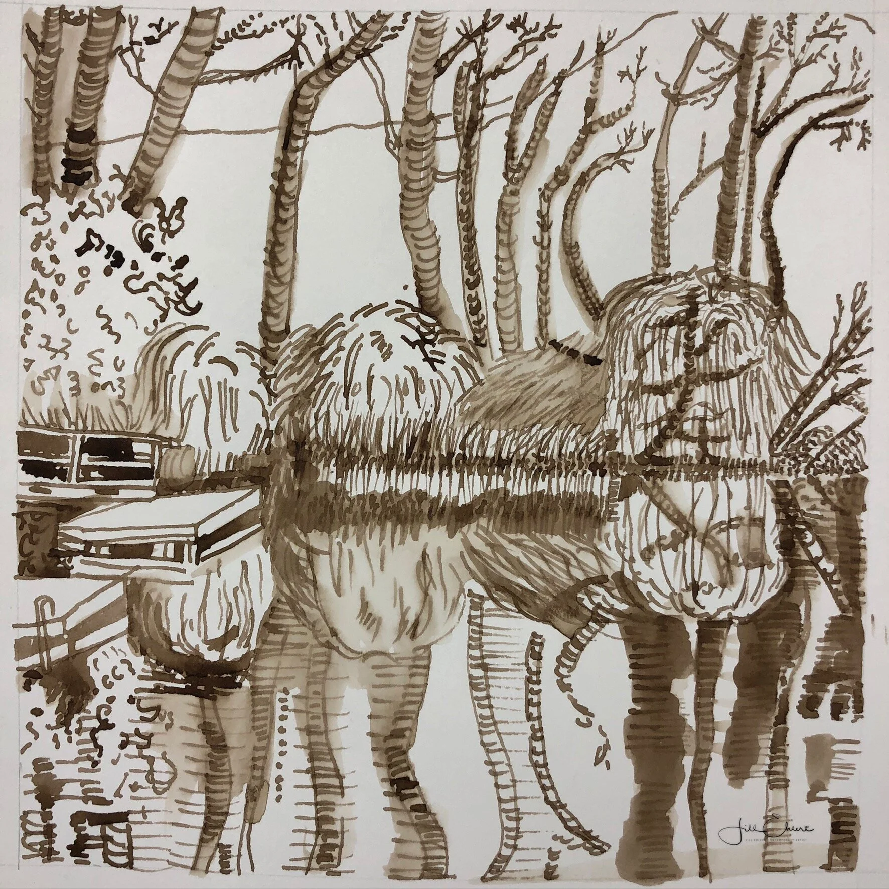 Walnut Ink 9”x9”
