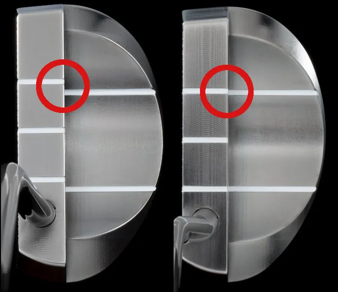 Sightlines misaligned (left) and sightlines aligned (right)