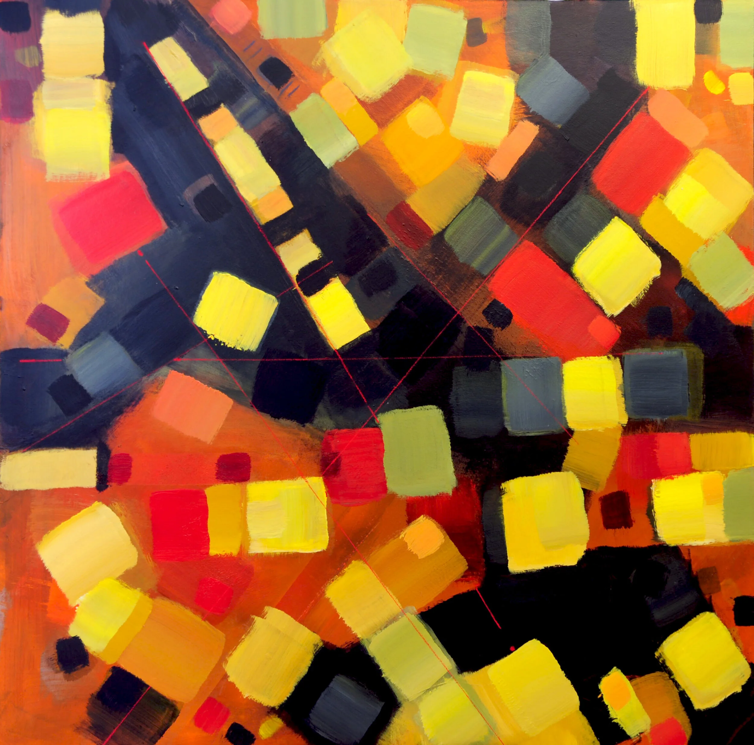 patchwork 1- 24x24 acrylic on prepared masonite