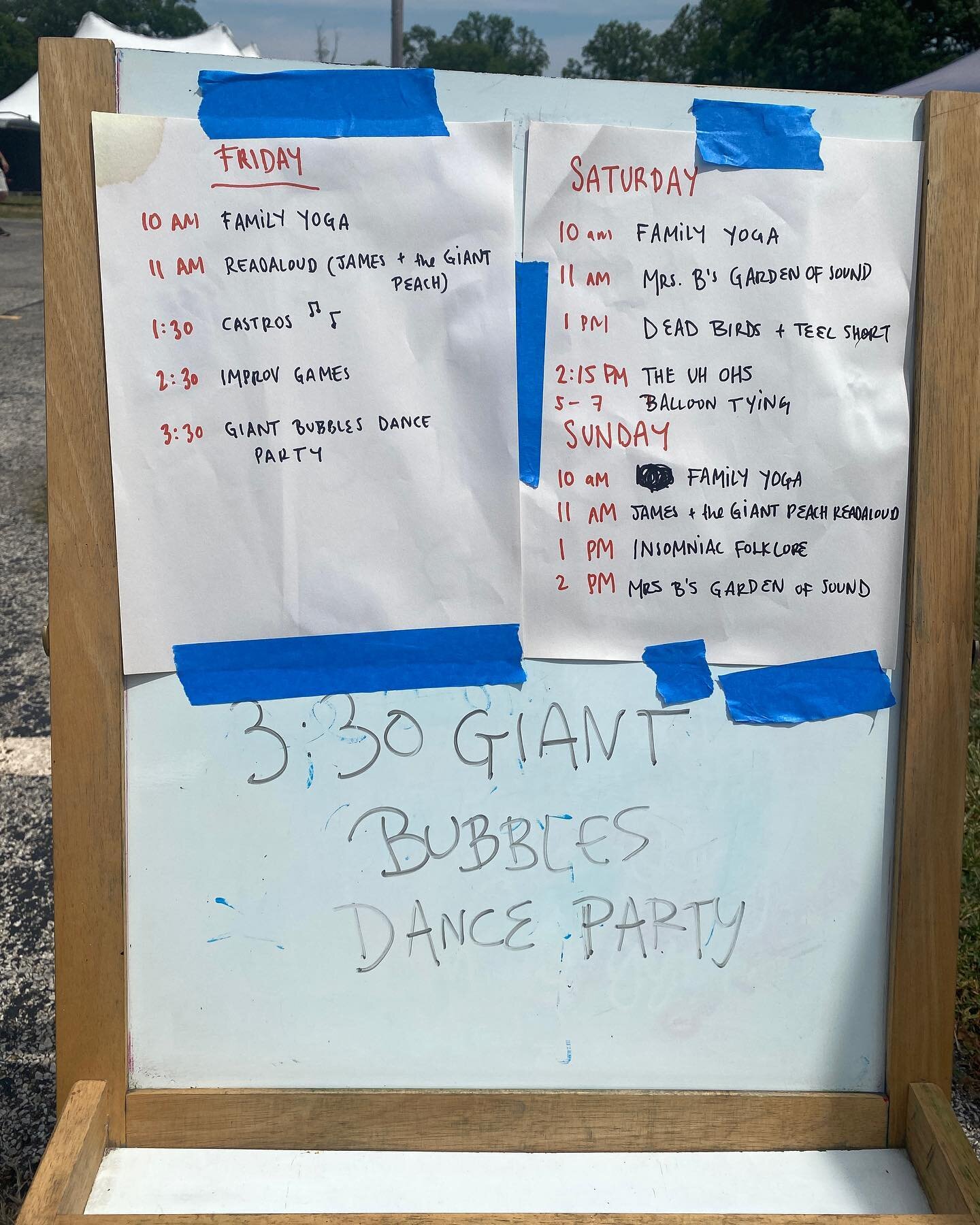 Here&rsquo;s the schedule for the Park, formally known as the family zone.  Bring the kids, hang out, and enjoy all the fun activities.