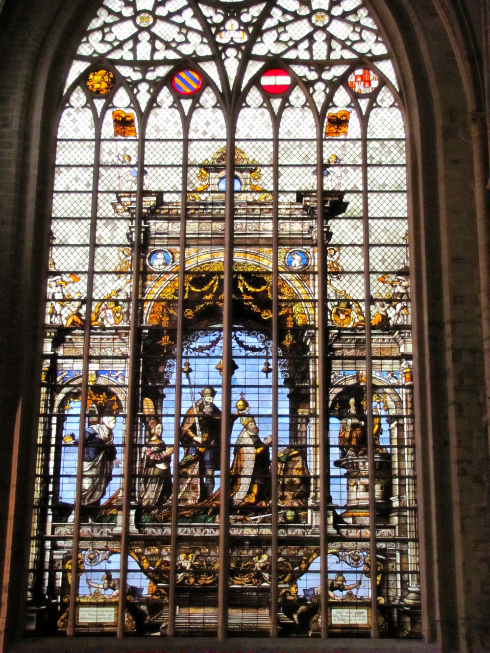  Stained glass window in the&nbsp;Basilique Nationale du Sacre-Coeur, Brussels, Belgium, VHS 2010 