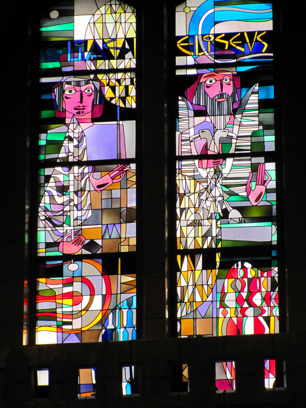  Stained glass window in the Basilique Nationale du Sacre-Coeur, Brussels, Belgium, VHS 2010 