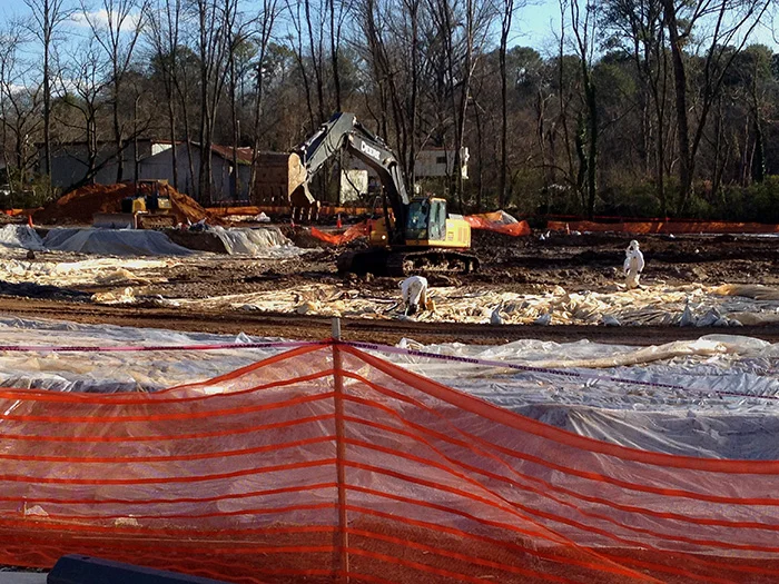 The EPA removes asbestos waste from the Meadow in 2011
