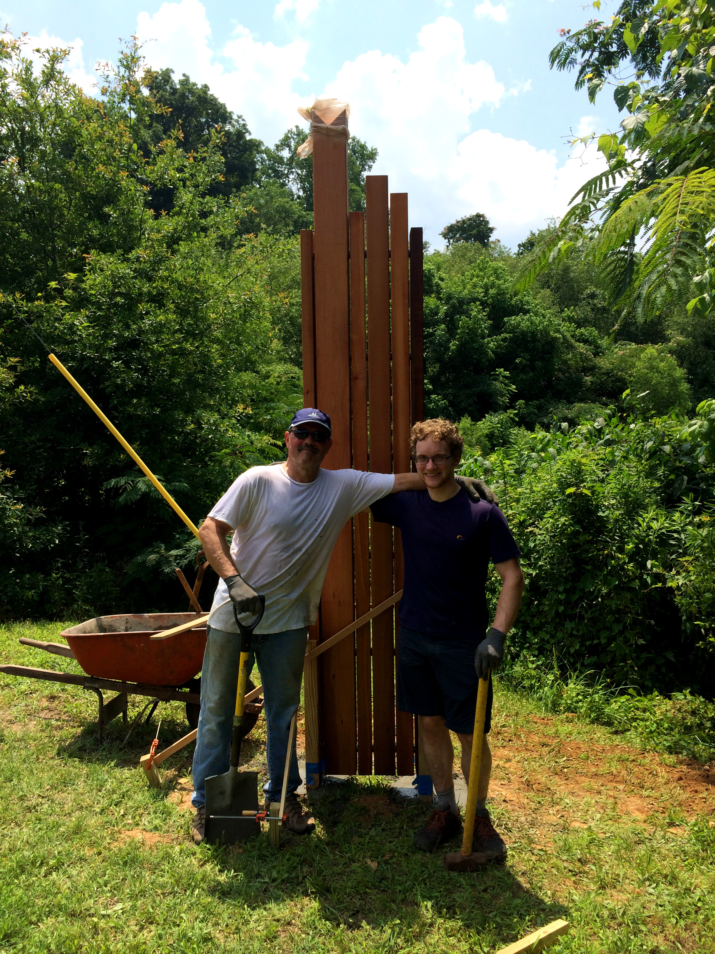 June 2014: Michael Montgomery and James Lismore at our first trailhead sign on the Meadow trail
