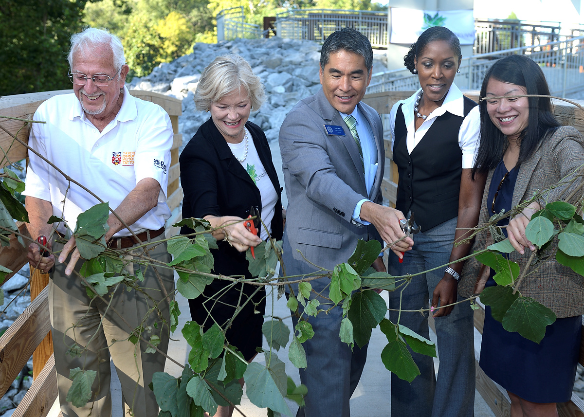 From Left to Right: SFC Board Chairman Bob Kerr, SFC Executive Director Sally Sears, Councilman Alex Wan, Sustainability Director Denise Quarles, Dept of Parks and Rec Commissioner Amy Phuong. Photo courtesy of Eric Bowles' Photography