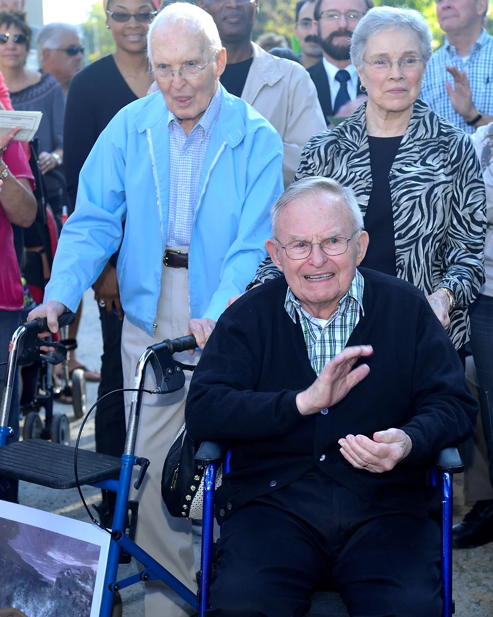 The Cheshires attend the Cheshire Farm Ribbon Cutting. From left to right: Curtis Cheshire, Joseph Cheshire, Barbara (Bebe) Cheshire