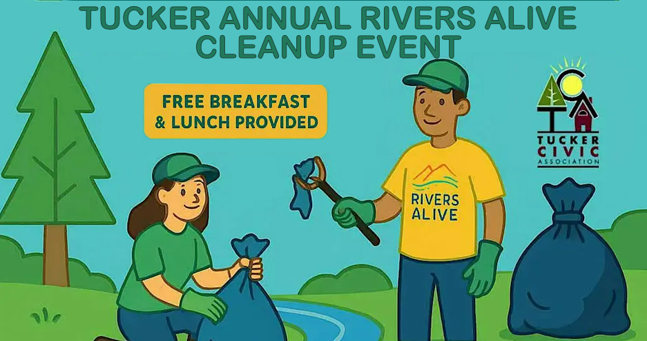 NEW DATE - Tucker Rivers Alive Cleanup Event