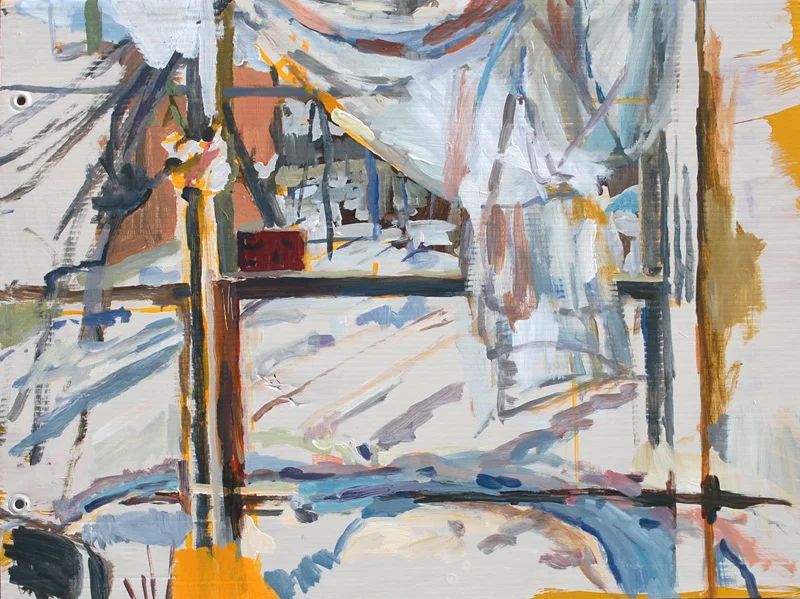 River Painting- Woodrow Place. 24” x 36”, 2011 Acrylic on plastic signboard (series of 6)