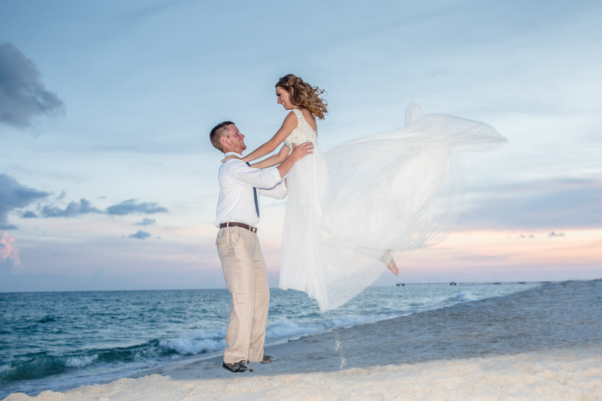 Sunset Wedding at Gulf State Park Beach Pavilion