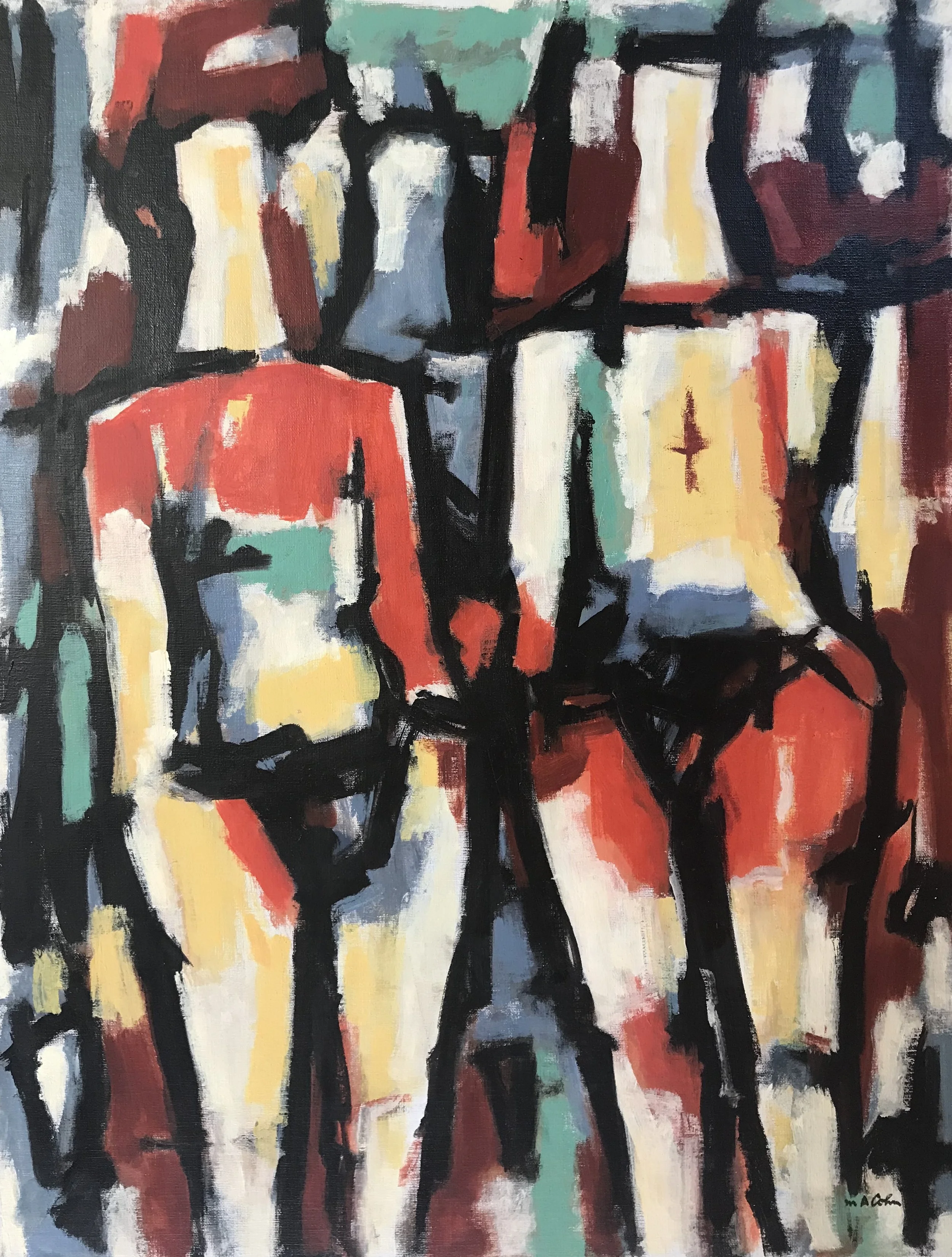 Two Figures 659-1977 by Max Arthur Cohn 22" x 28" Oil on Canvas 1977