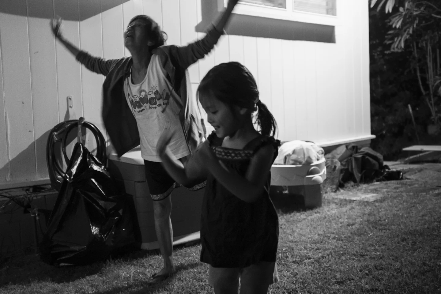 Emmalyn Yamada, 4, takes ballet and jazz dancing classes every weekend. Before we put away the table and fold up the chairs, my mom and her granddaughter dance together around the backyard practicing her routine.