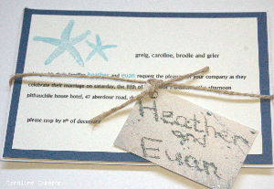Starfish Wedding Invitation  