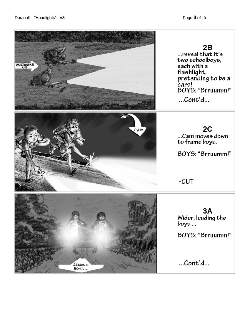 "Duracell Headlights" Storyboards Excerpt