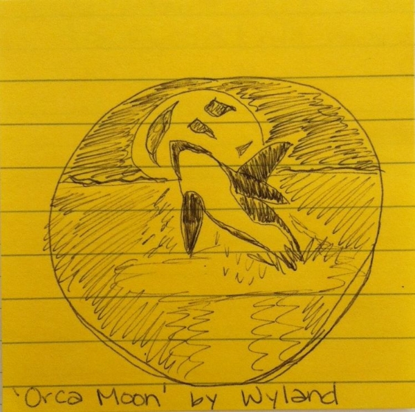  Orca Moon by Wyland, Drawn by Andrea Kuipers