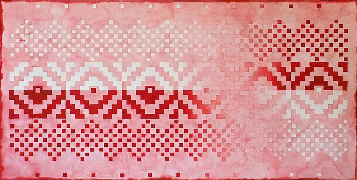 Red Smoke Watercolor 38"x78" 2009