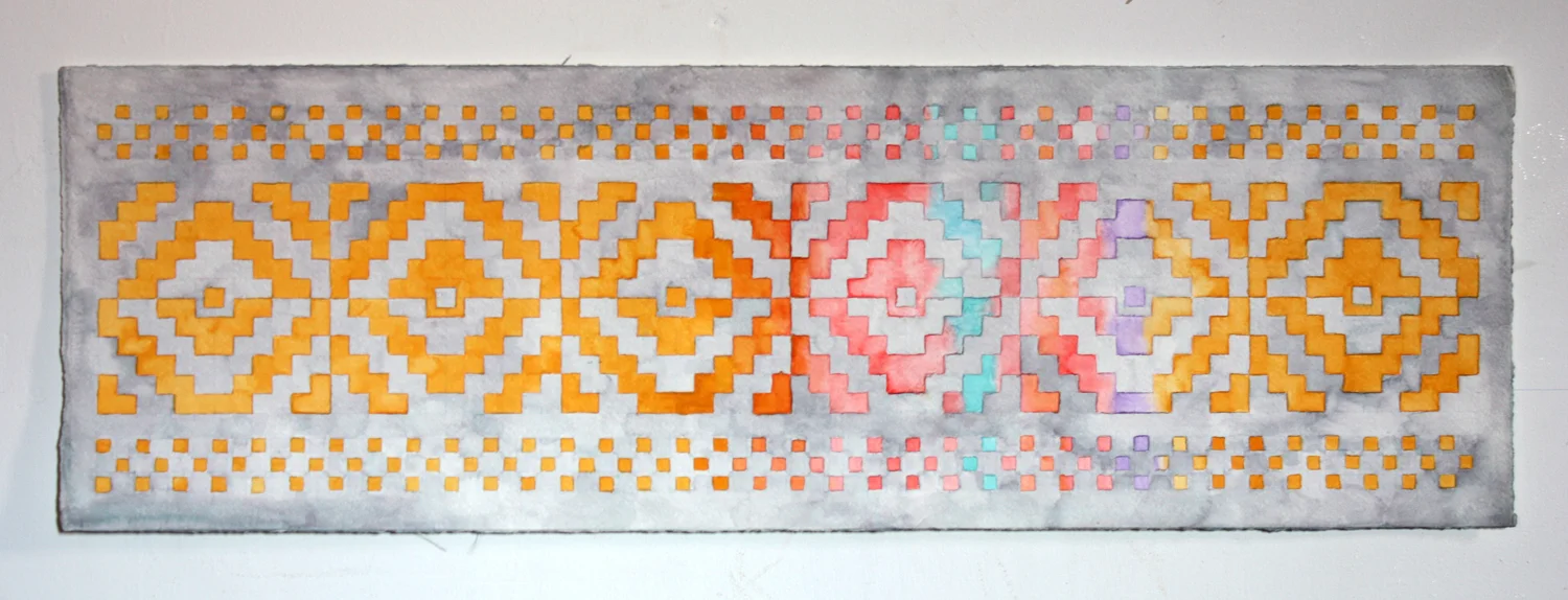 Rainbow Snake Watercolor 9" x 26" 2009