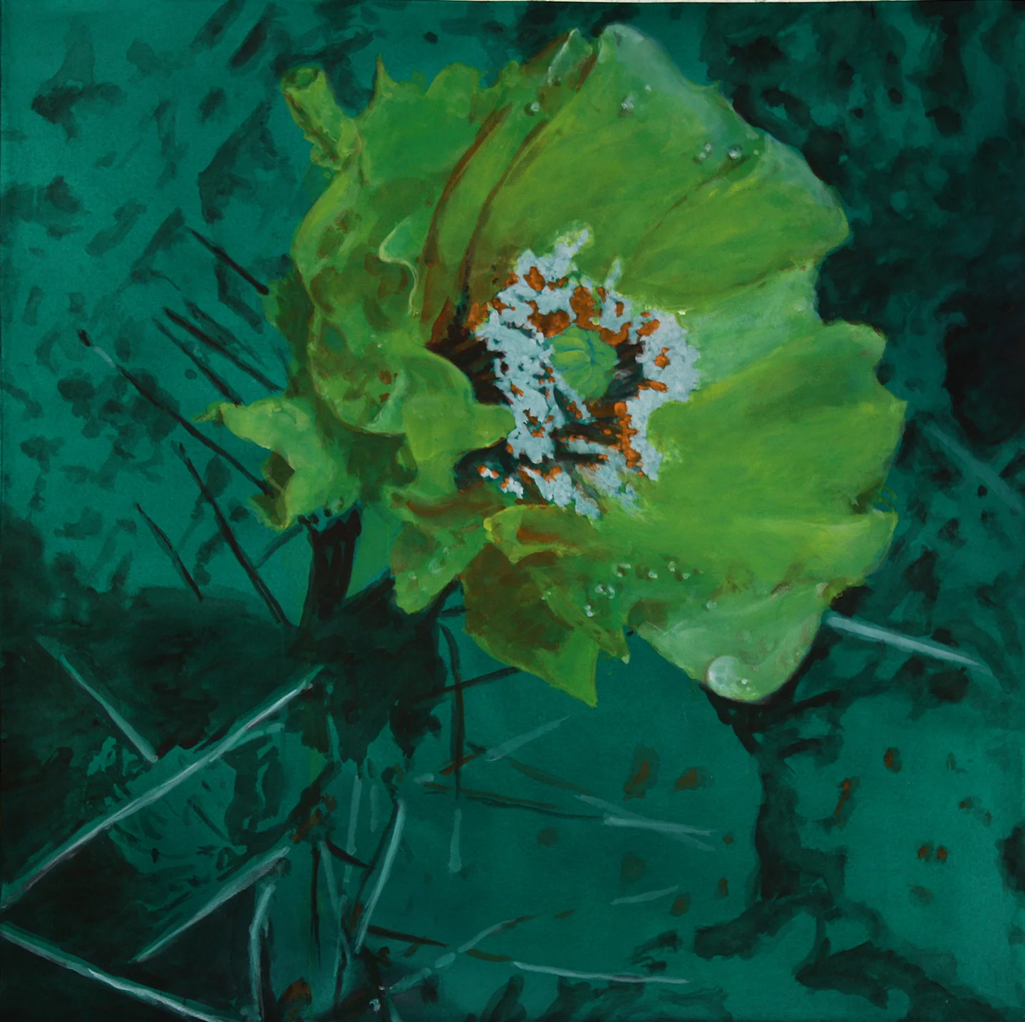 Cactus Flower Watercolor 30" x 30"