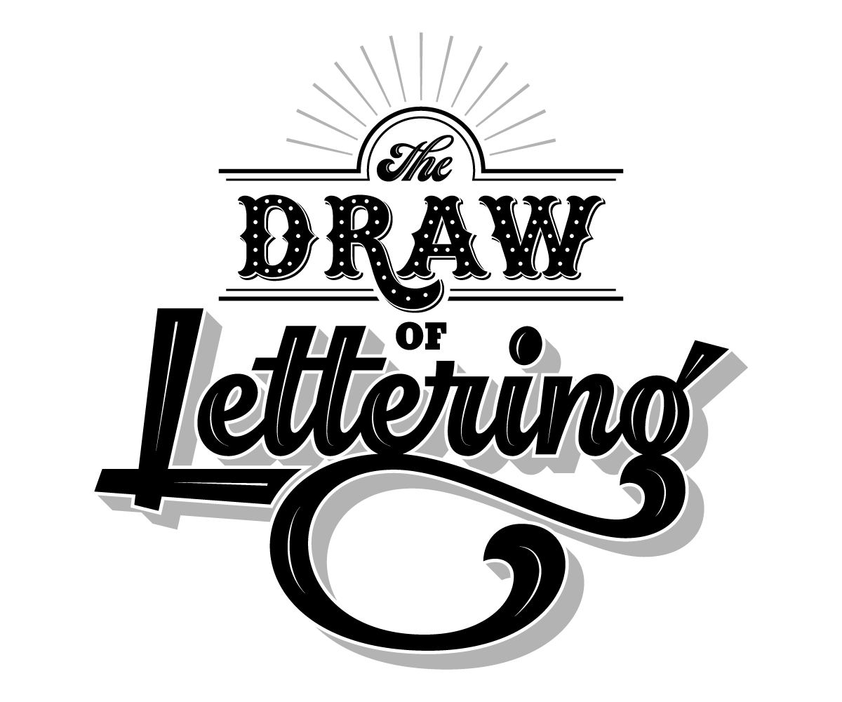 ‘The Draw Of Lettering’ is a wordplay which translates to the fast growing attraction hand lettering has garnered over the last several years while literally portraying the process of illustrating custom letterforms to create hand lettered art .