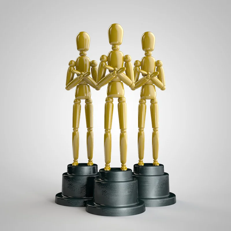 Woody an avatar use in a lot of promotions at CW. While experimenting with Light Kit Pro in Cinema 4D, I created these trophies. I send one out to account execs if they actually remember to get me a vector logo when I need one. 
