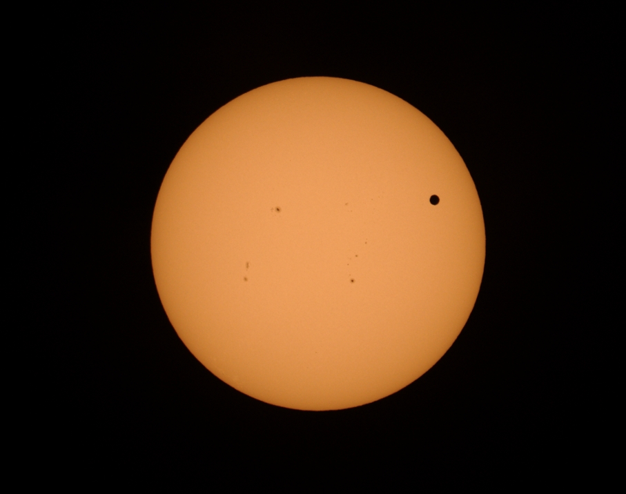 Transit of Venus with Sunspots