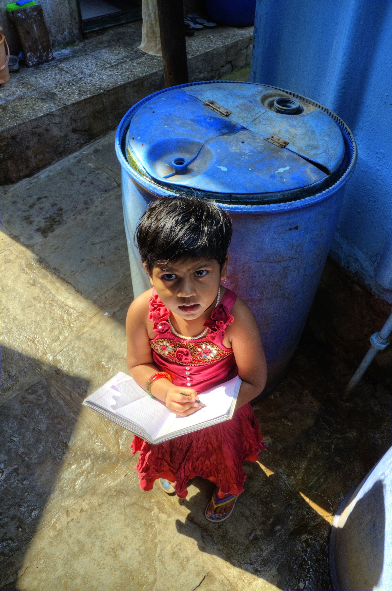Worli Girl Studying, Mumbai, India