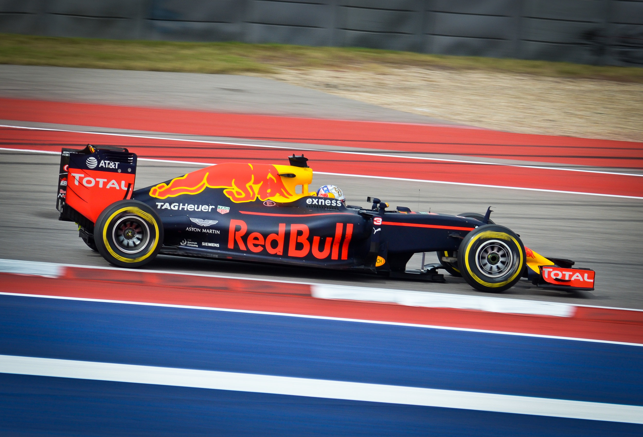 Daniel Ricciardo at the Circuit of the Americas, October, 2016