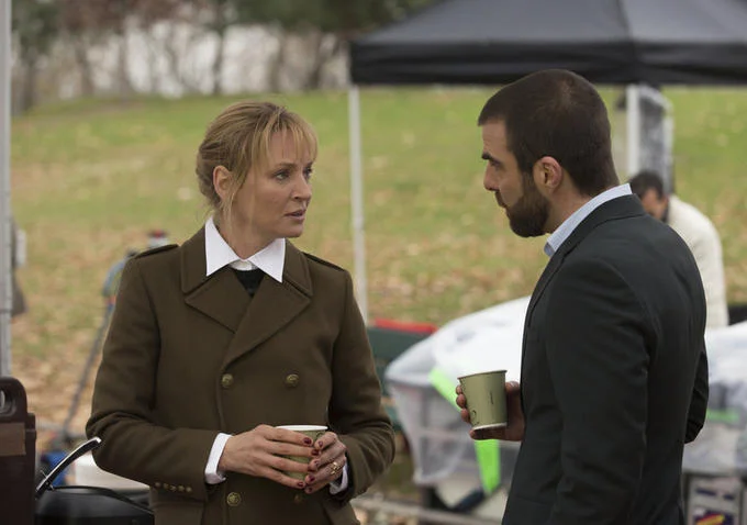 Uma Thurman and Zachary Quinto in "The Slap."