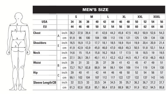 Planet Clothing Size Chart