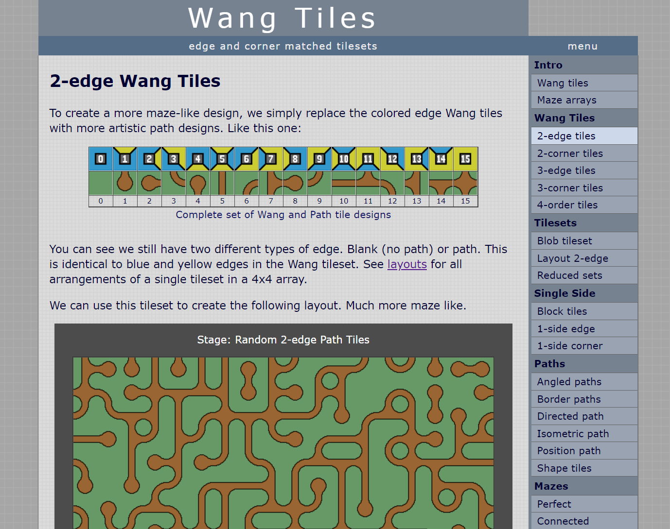 Wang 3-edge 'Walkways' tileset