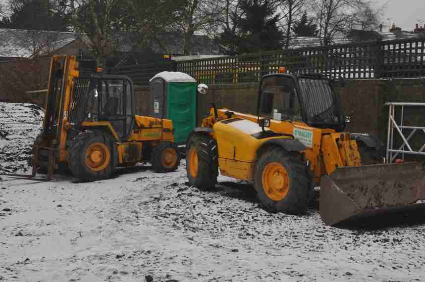  Diggers in the snow, January 2013 