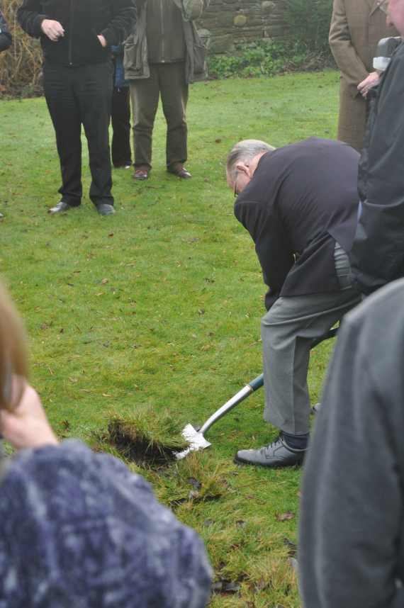  Sam Sowerbutts, cutting the first sod. 