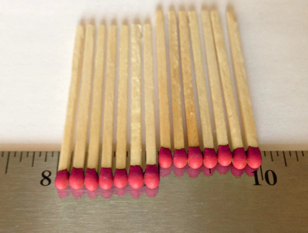 7 matches per linear inch.