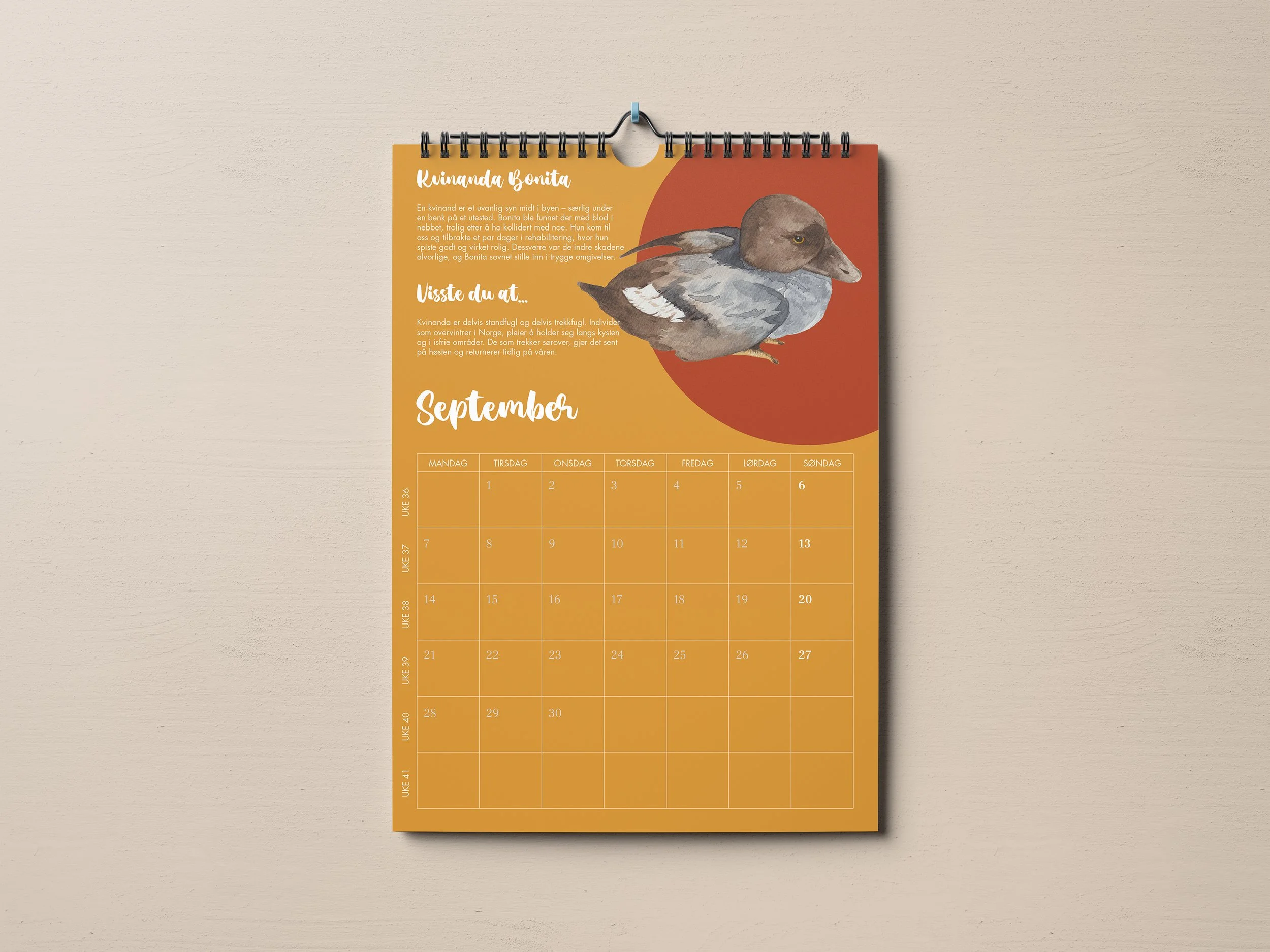 Open calendar displaying the month of September