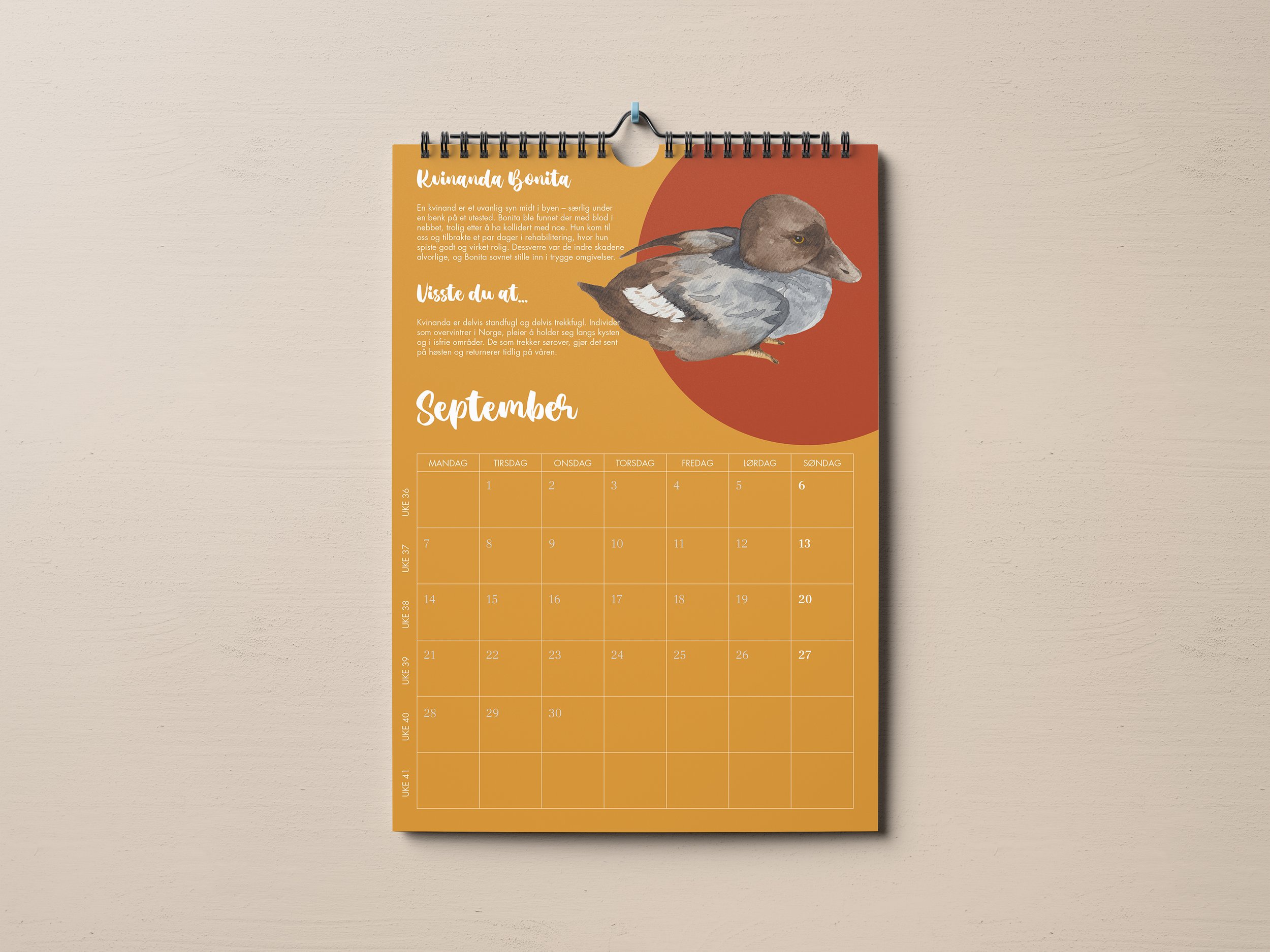Open calendar displaying the month of September