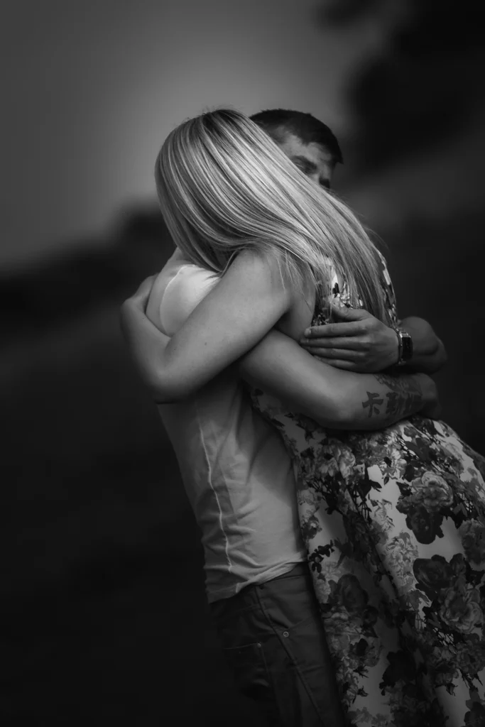 couple embrace