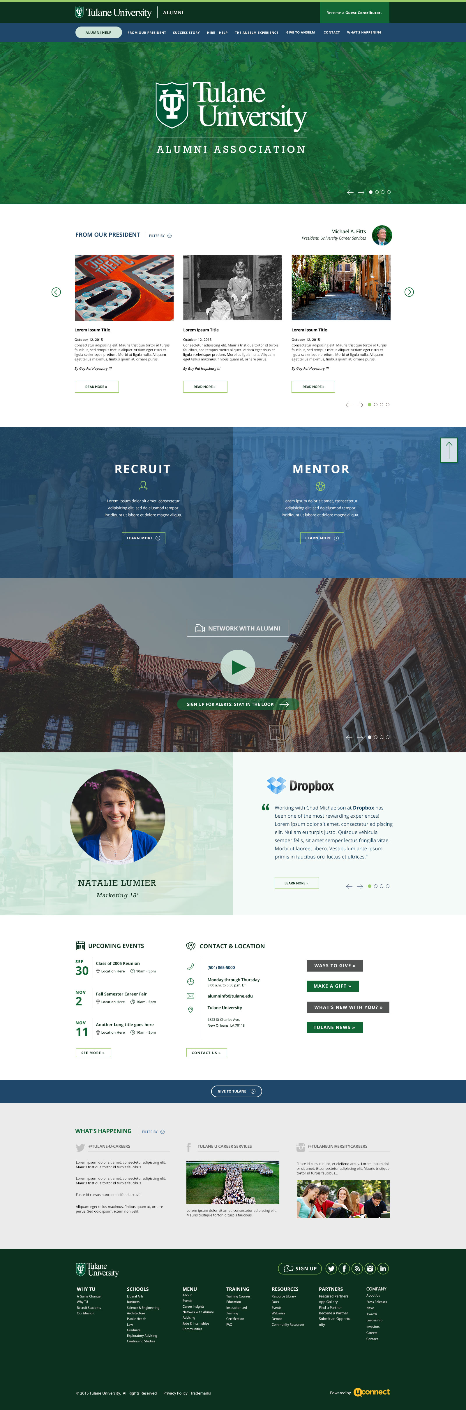 Tulane Alumni page