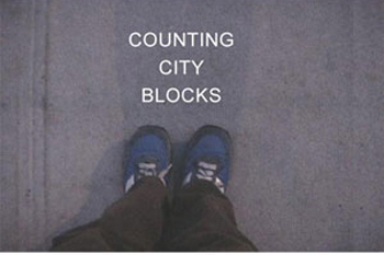  2003, A still from a video work;&nbsp;walking around one square block while counting every step. 