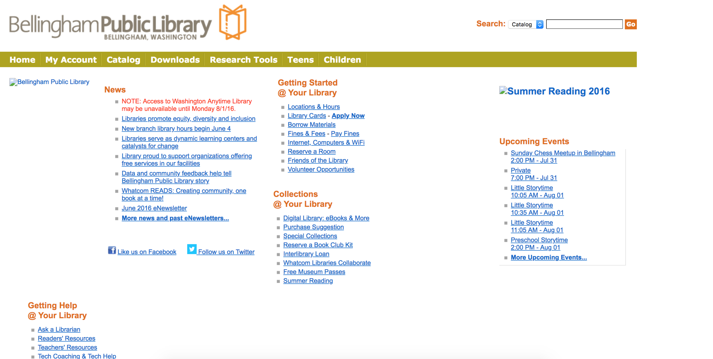 As you can see, the existing BPL site was merely a mess of links void of imagery and direction.