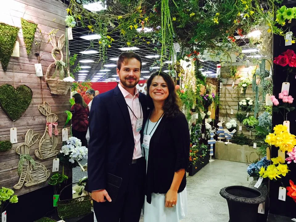 David and wife, Jennifer, at the Atlanta Market in their temporary booth space. 