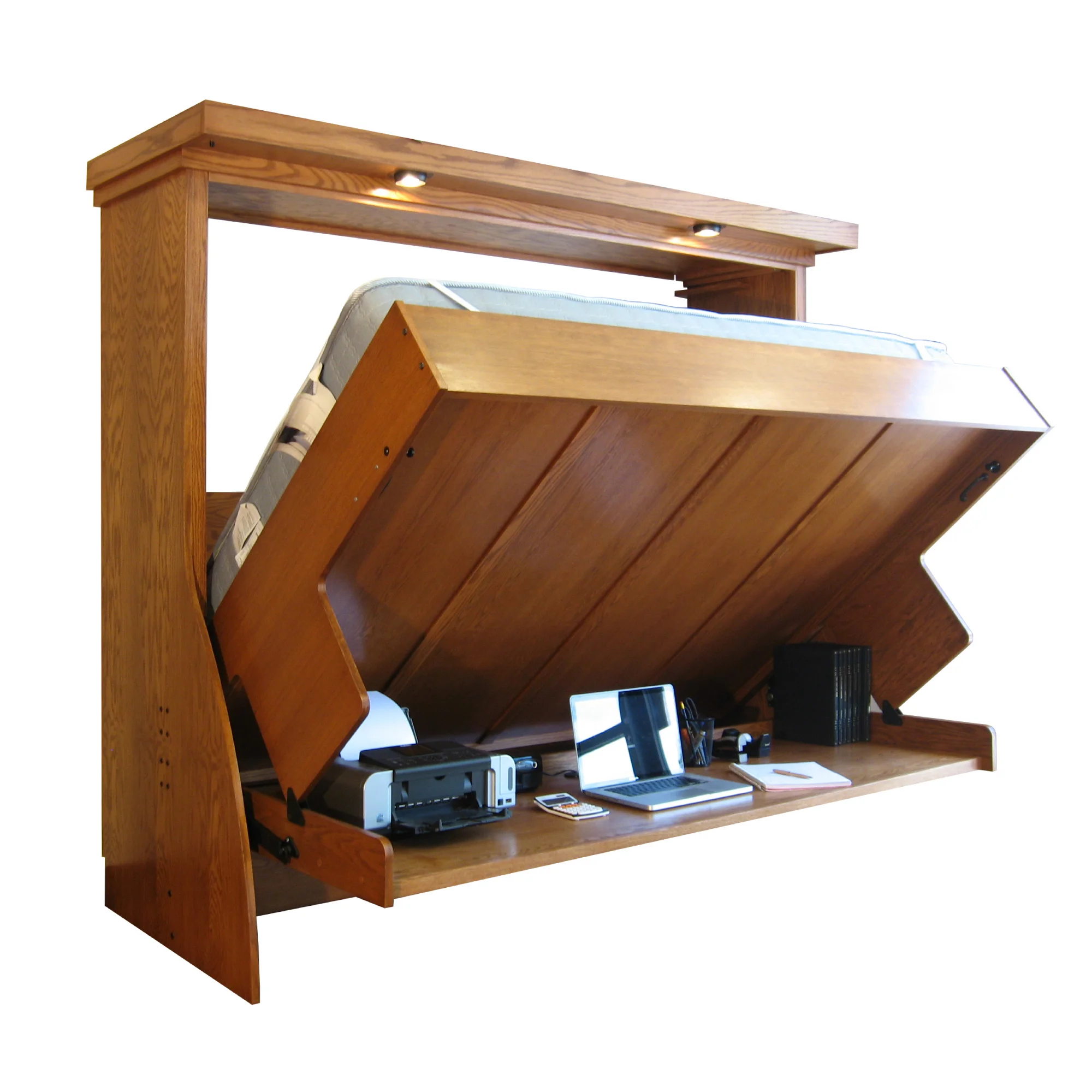 Example of wall bed with desk attached. Photo courtesy of Wilding .