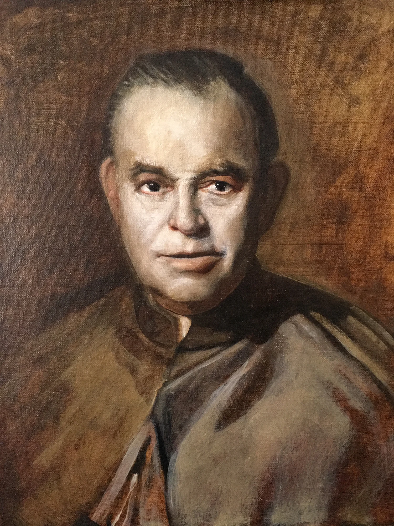 Client: Rev Gerry Schreck, Rector Cathedral of St John the Baptist, Savannah Georgia, Langley Portrait of Monsignor James T. McNamara, oil on canvas 2017