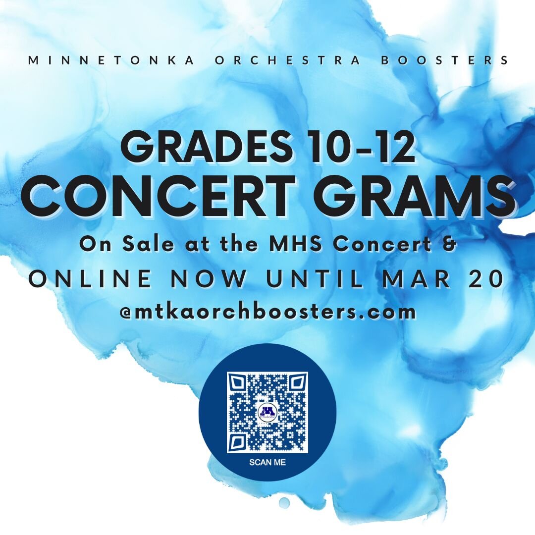 ON SALE NOW UNTIL MARCH 20
10-12th Grade Concert Grams 🍬🎶🎵
https://mtkaorchboosters.com