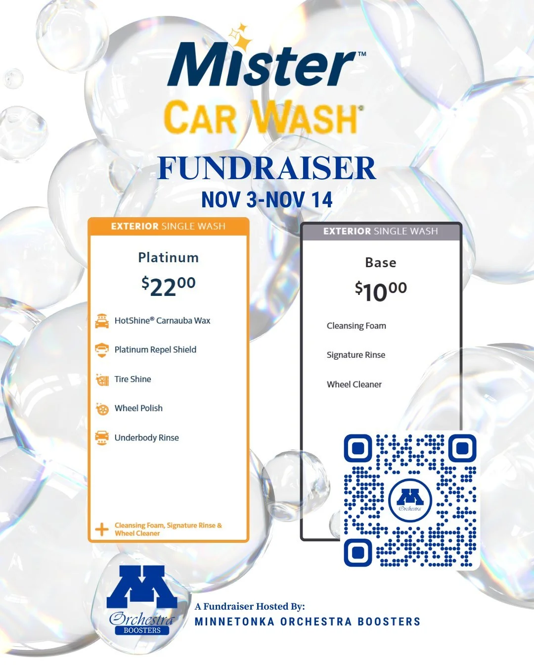 Have you ordered your Mister Car Wash passes yet? Be prepared to wash the salt and snow away by purchasing the Base or Platinum car washes. The passes never expire and are good at any Mister Car Wash in the US! The best part? 50% of the purchase pric