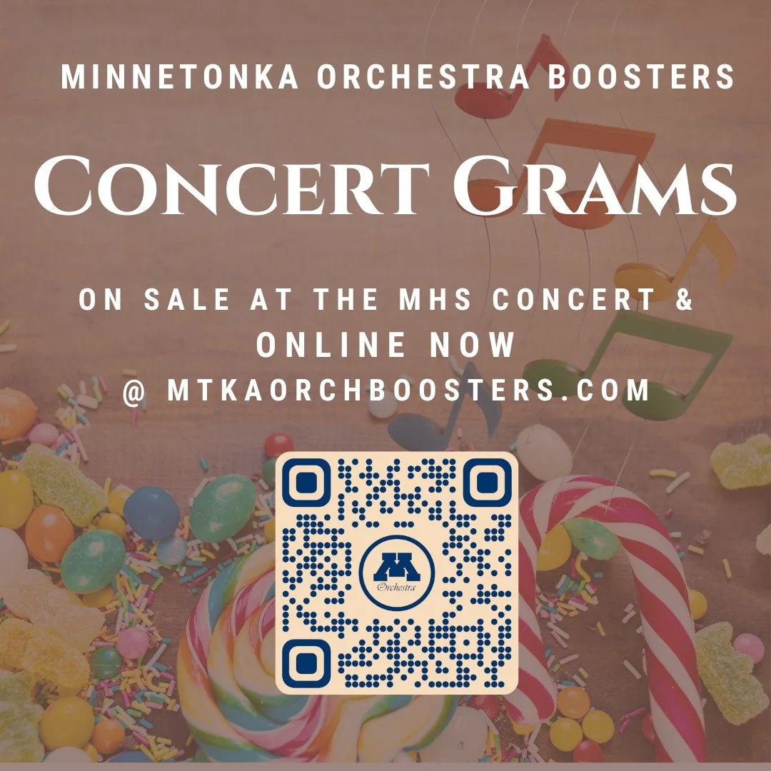 On National Student Day, prepare now to recognize your students at the December 4 concert. Online preorders will get the best choice of candy, so order your Concert Grams now! Scan the QR code or visit https://mtkaorchboosters.com/concert-grams 🎶🎻?