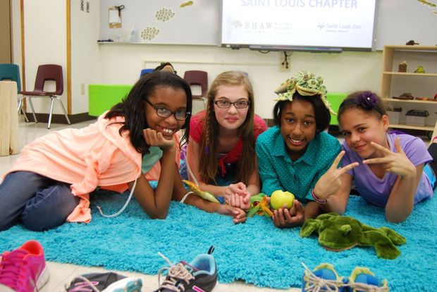 Photo courtesy of the St. Louis Post-Dispatch. From left: Alanna Hopson-Morris, Clara Barton, Amanda Willingham and Madison Fuller.