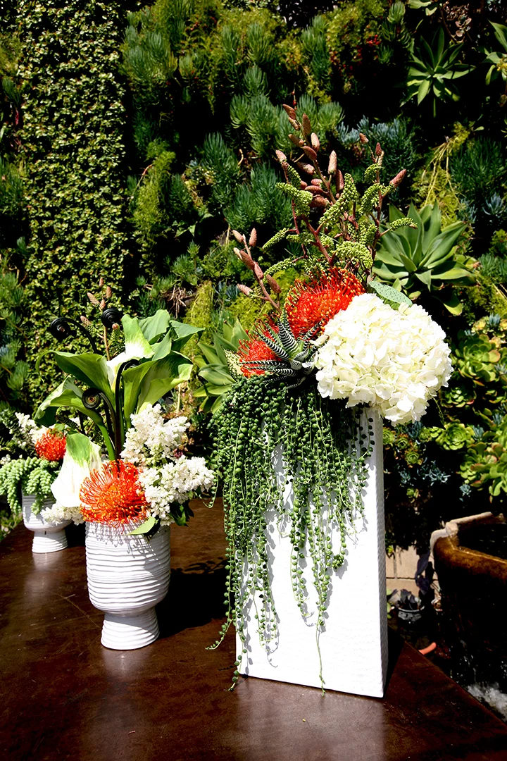 All of the flowers for Love Catering's 6th Anniversary Party was provided by Gilly Flowers
