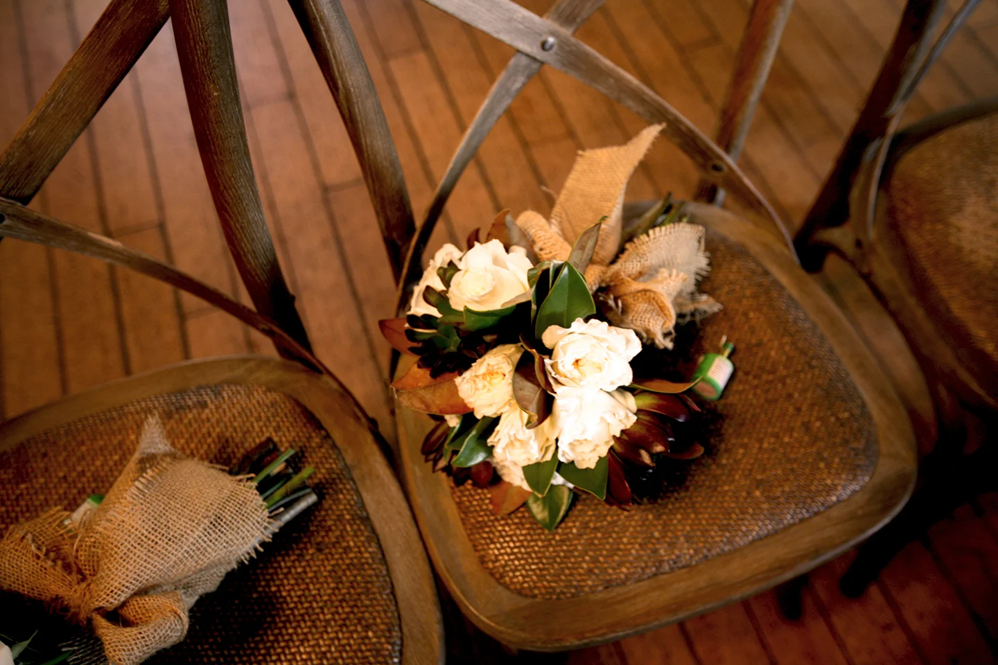 Bouquet and burlap